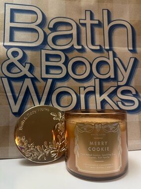 Bath & Body Works Merry Cookie Candle Wax DIY Home Fragrance 3 Wick Jar New
